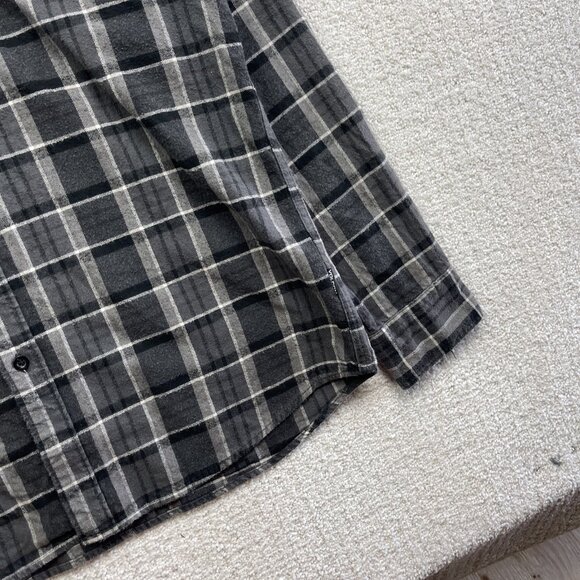 Y2K Volcom Black Modern Fit Plaid Flannel Button Up Shirt Men’s Size XL Skate - Picture 5 of 15